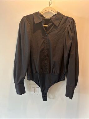 DANIELLE BERNSTEIN Black Collared Button Shirt